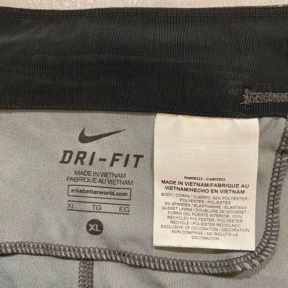 Nike Dri-Fit Men’s XL Compression Leggings Black Gray Patterned Tights - Picture 3 of 7